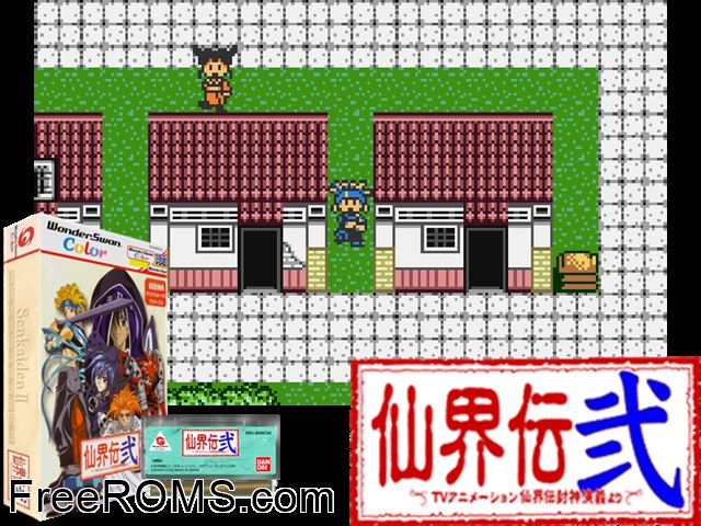 Senkaiden Ni - TV Animation Senkaiden Houshin Engi Yori (J) [M][!] Wonderswan game showing 3D box cover and gameplay screenshot